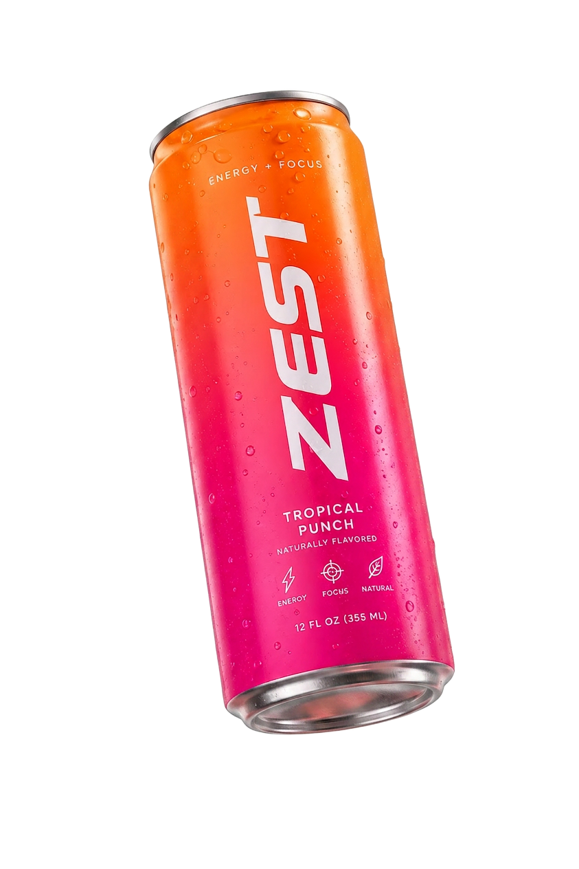 ZEST Tropical Punch energy drink can